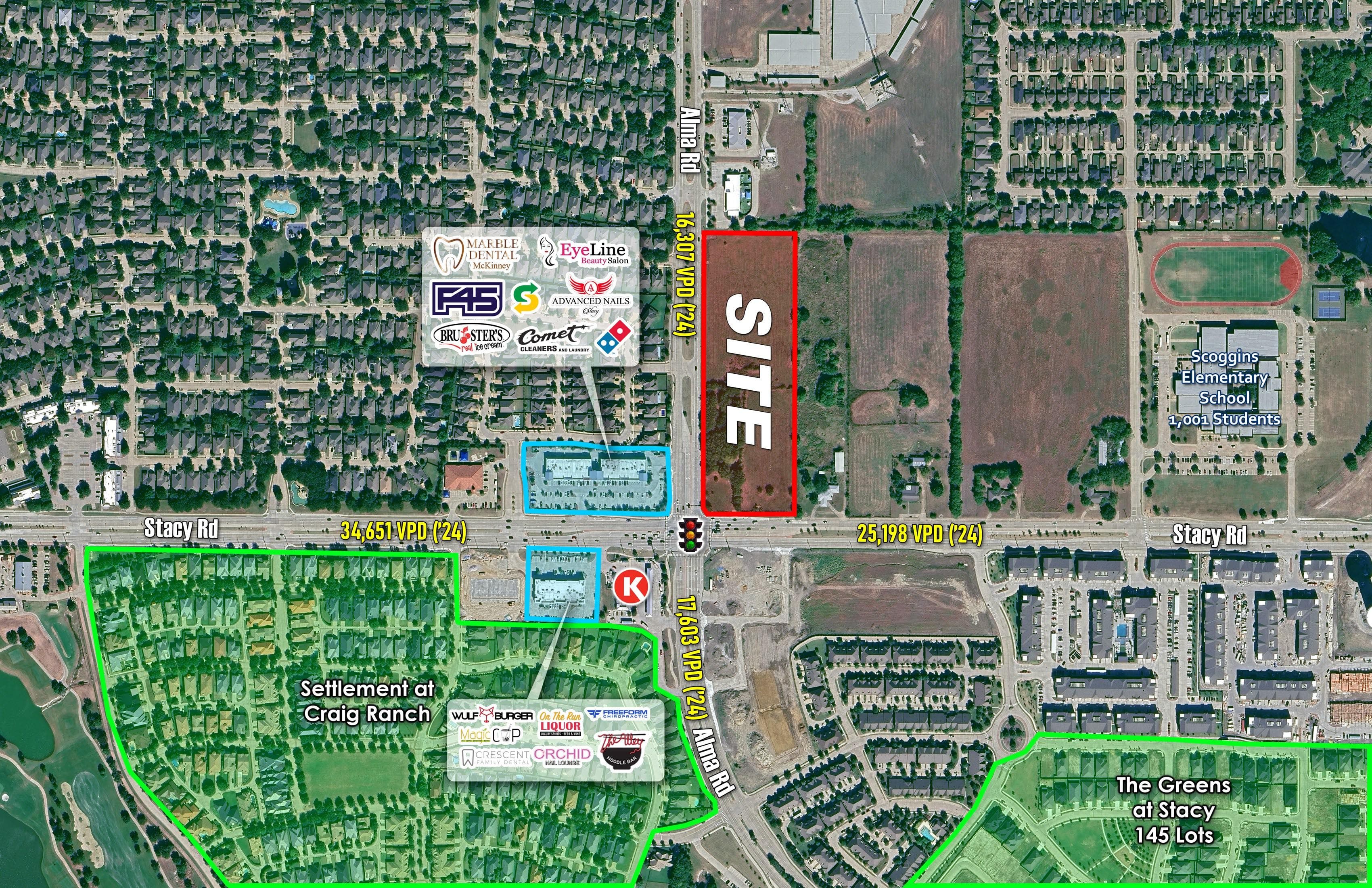 NEC Stacy Rd & Alma Rd - 8.07 AC